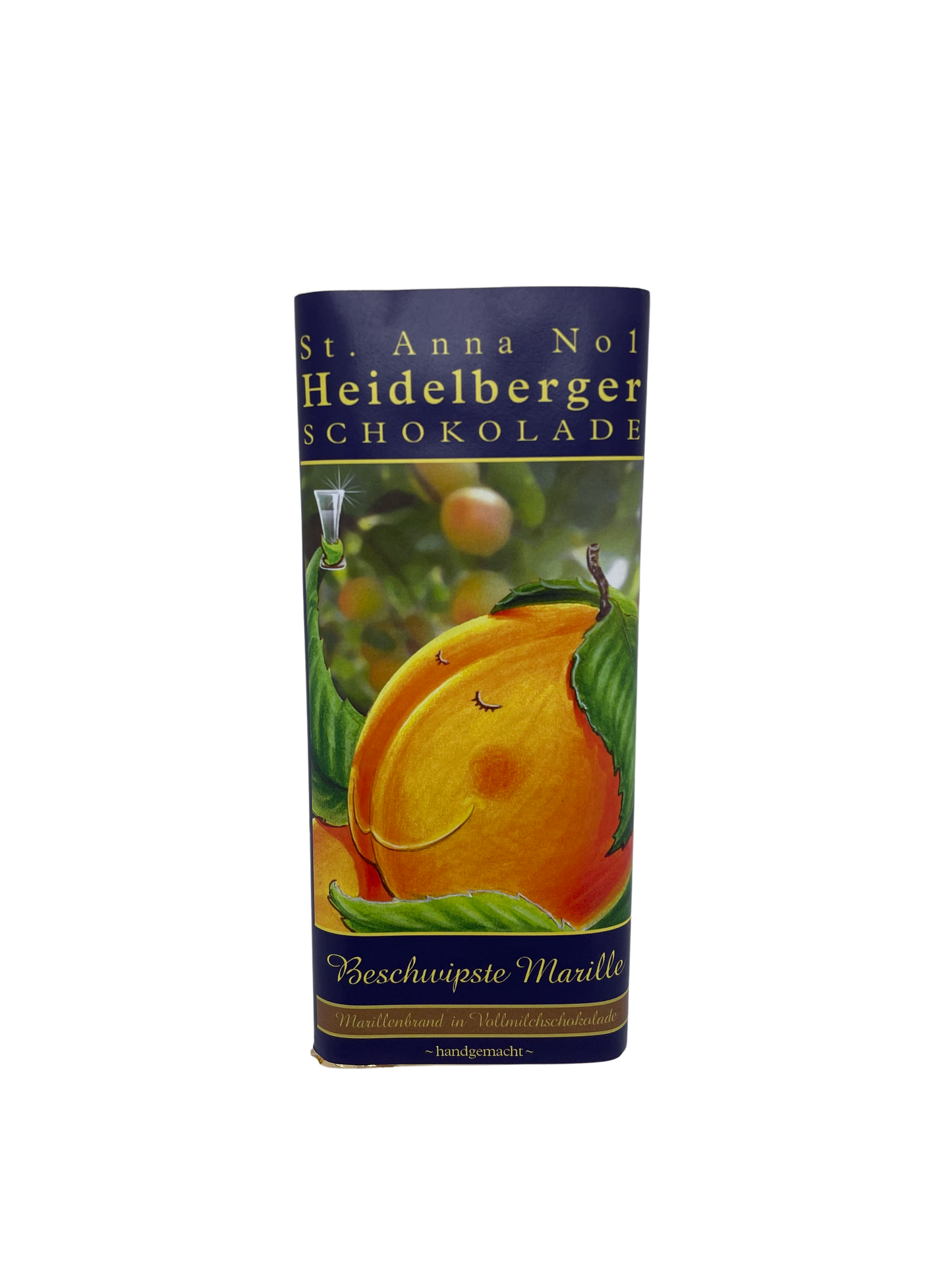 handgemachte Schokoladentafel beschwipste Marille