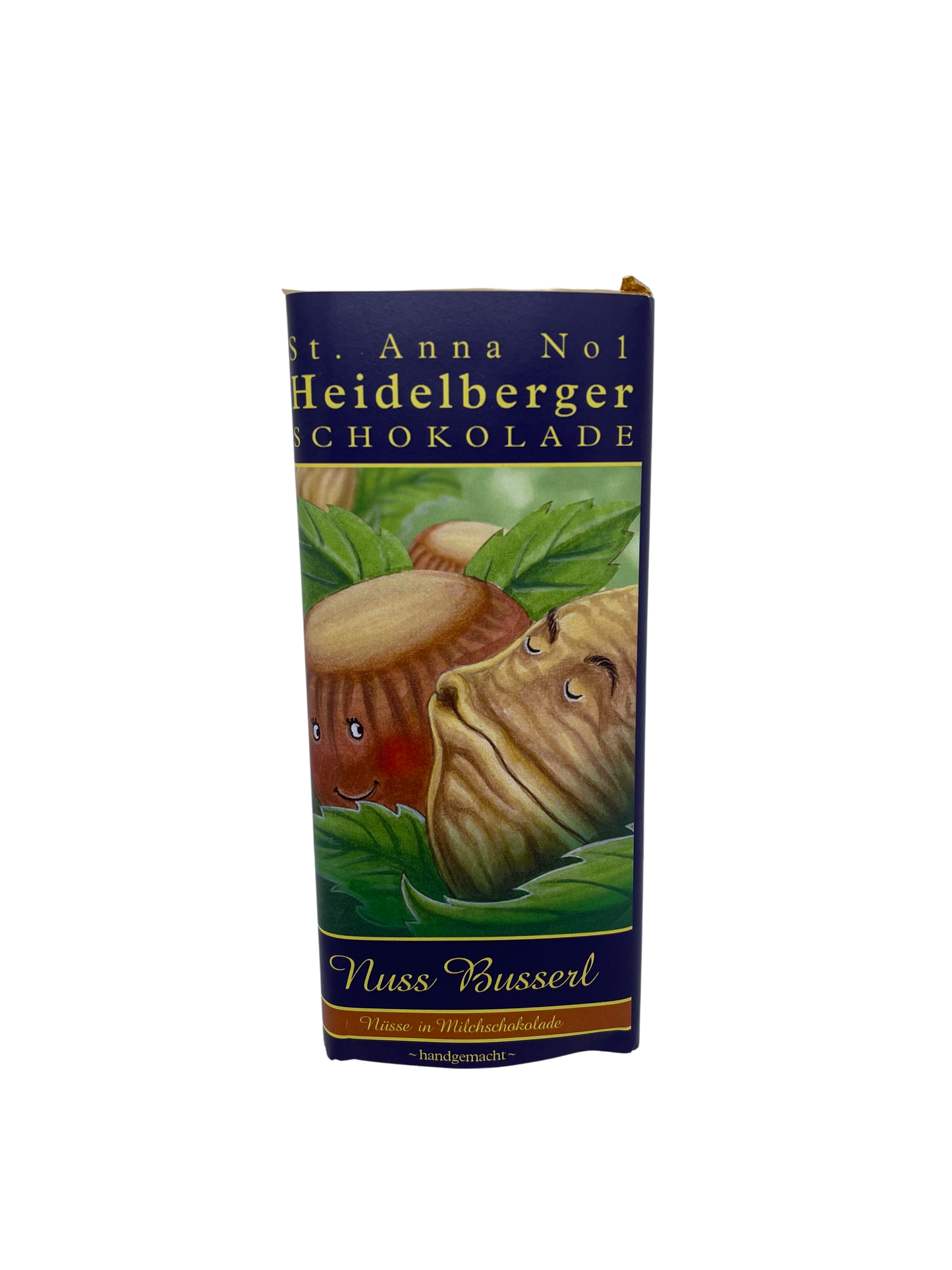 handgemachte Schokoladentafel Nuss Kuss
